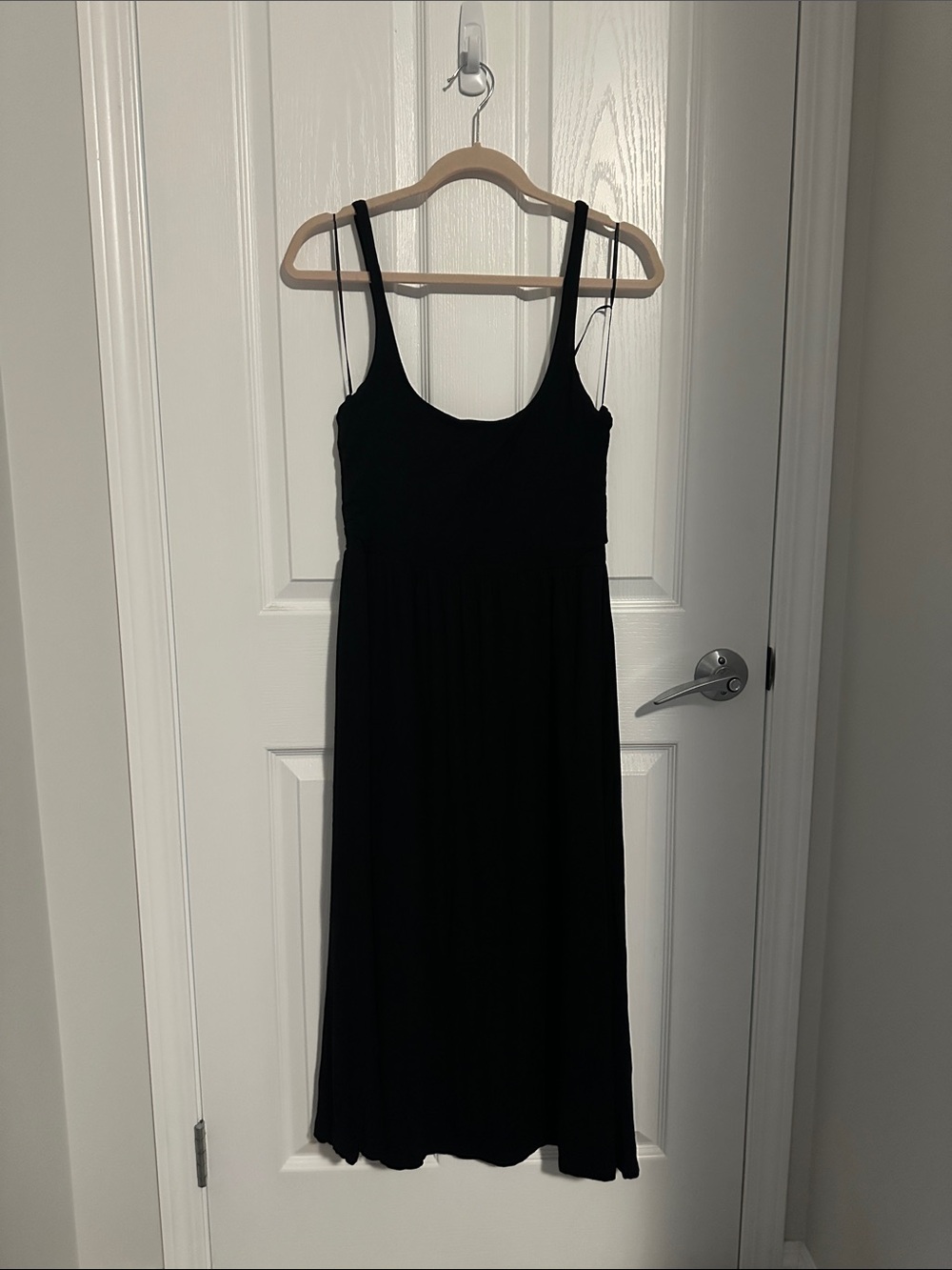 Classic Black Midi Sundress with Scoop Neck